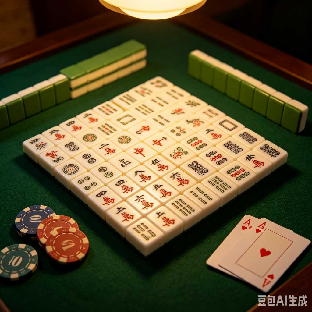 vintage text mahjong set